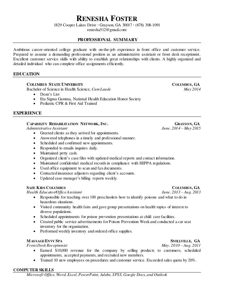 1 Page Cv / Simple Resume with One Page.doc