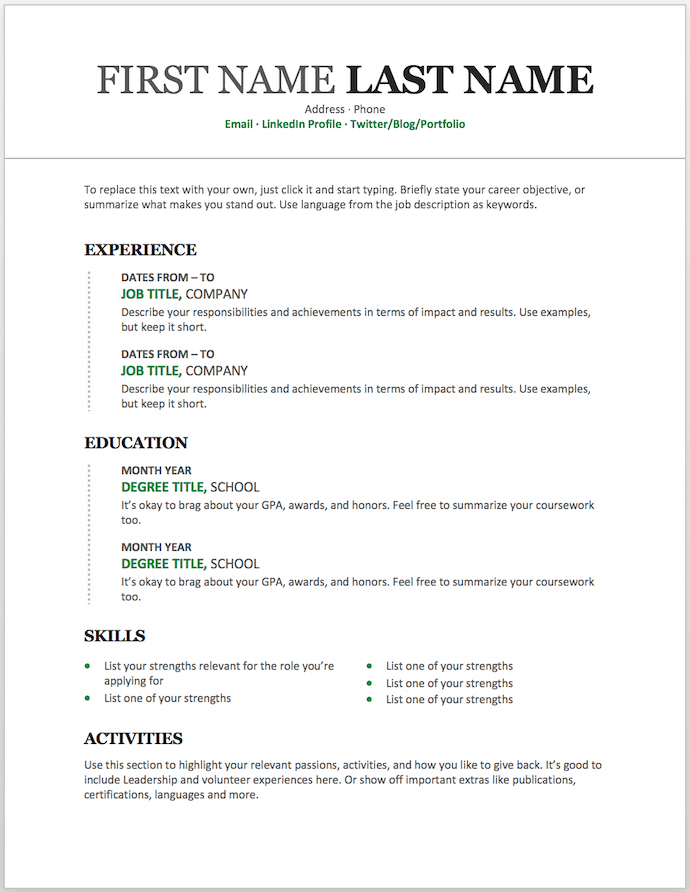 11 Free Resume Templates You Can Customize in Microsoft Word  Ageloire
