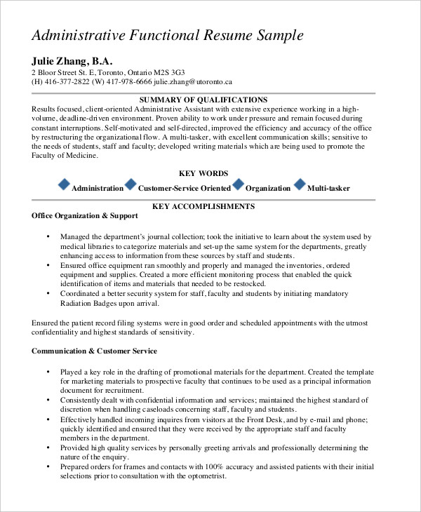 11+ Functional Resume Template Function and Use