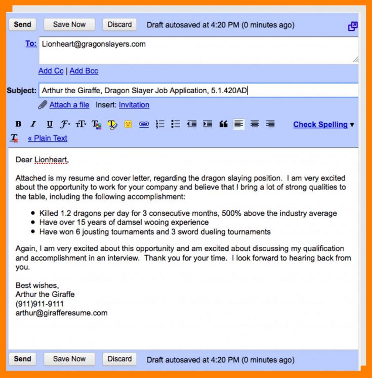 12 Mail Format For Sending Resume For Job