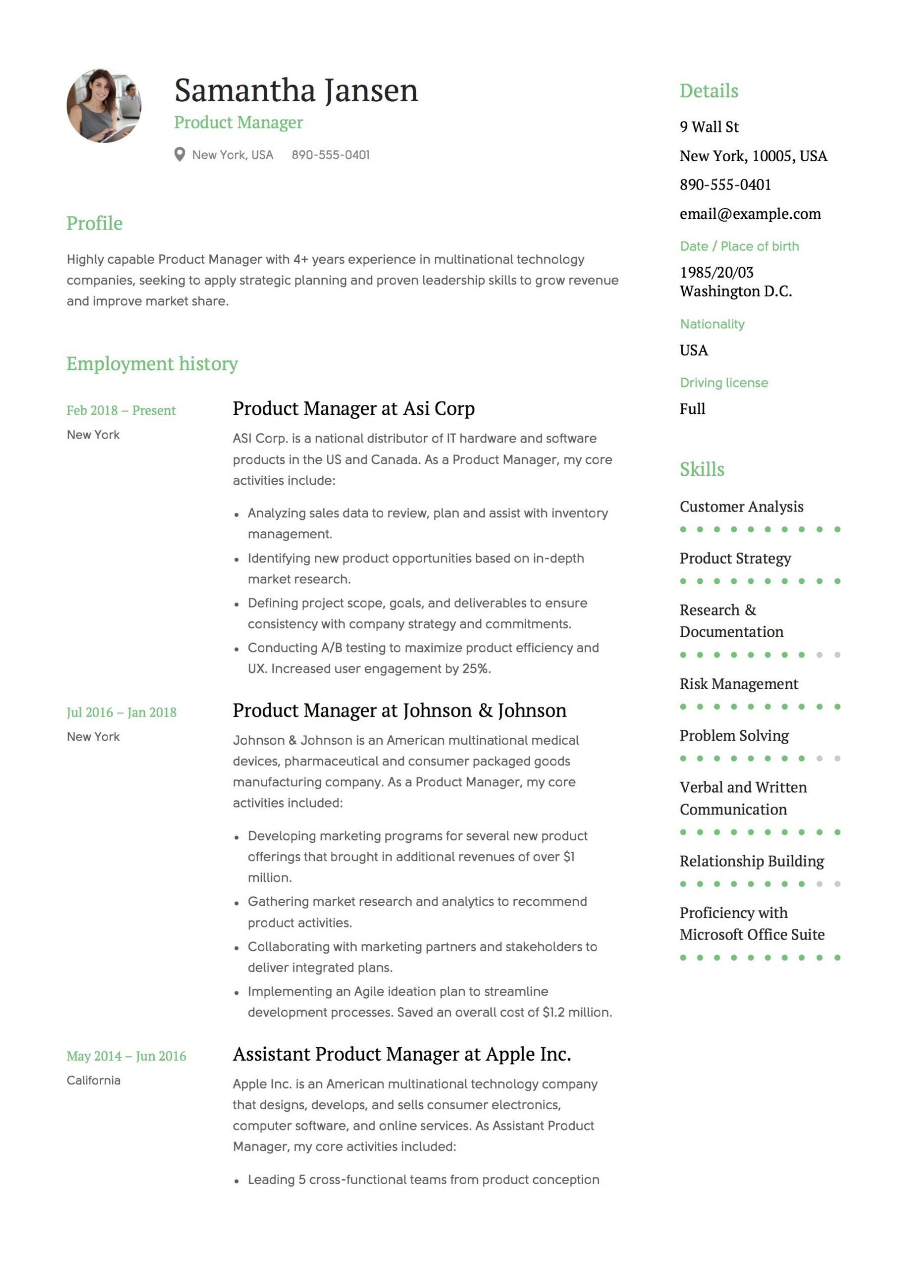14+ Product Manager Resume Pictures