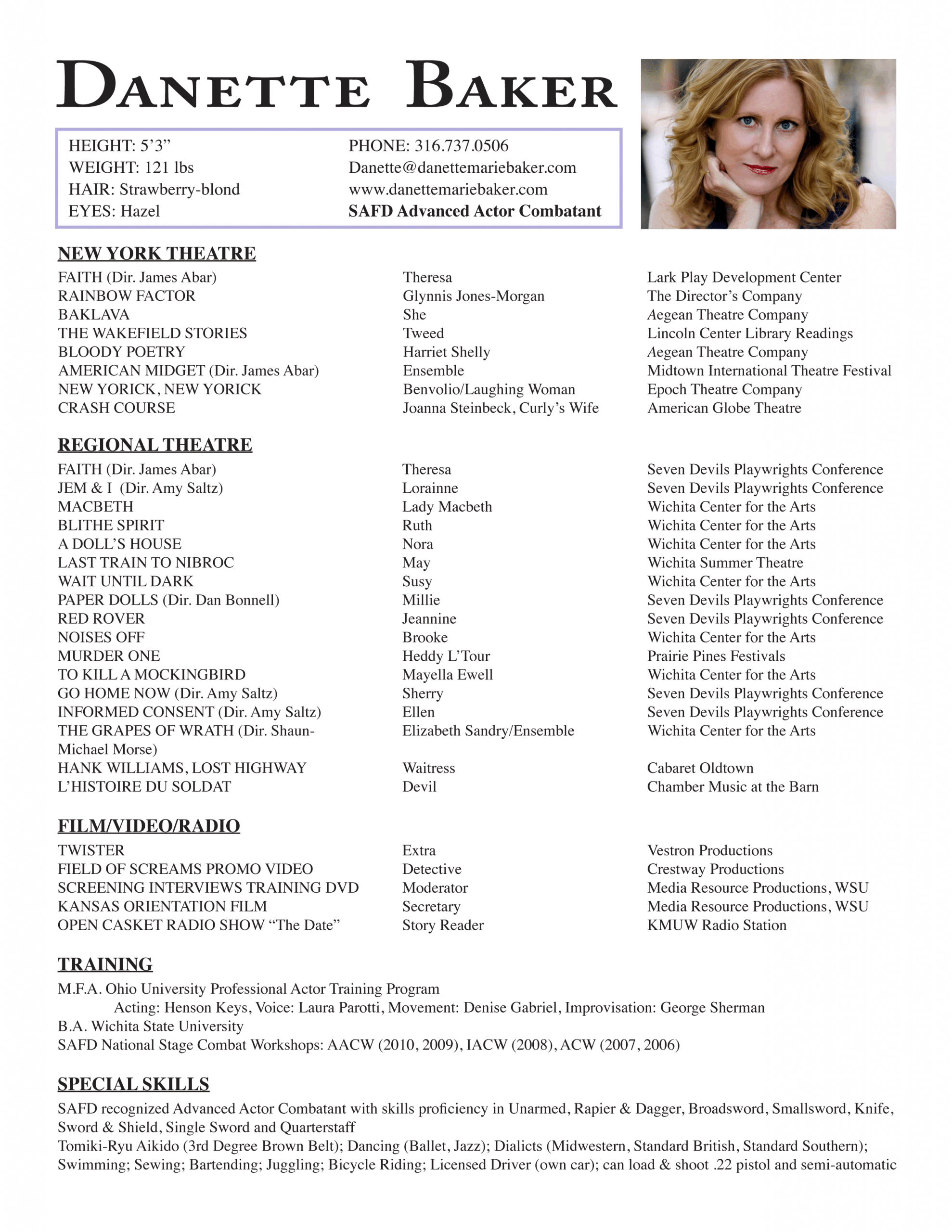 15 Examples Of Acting Resume