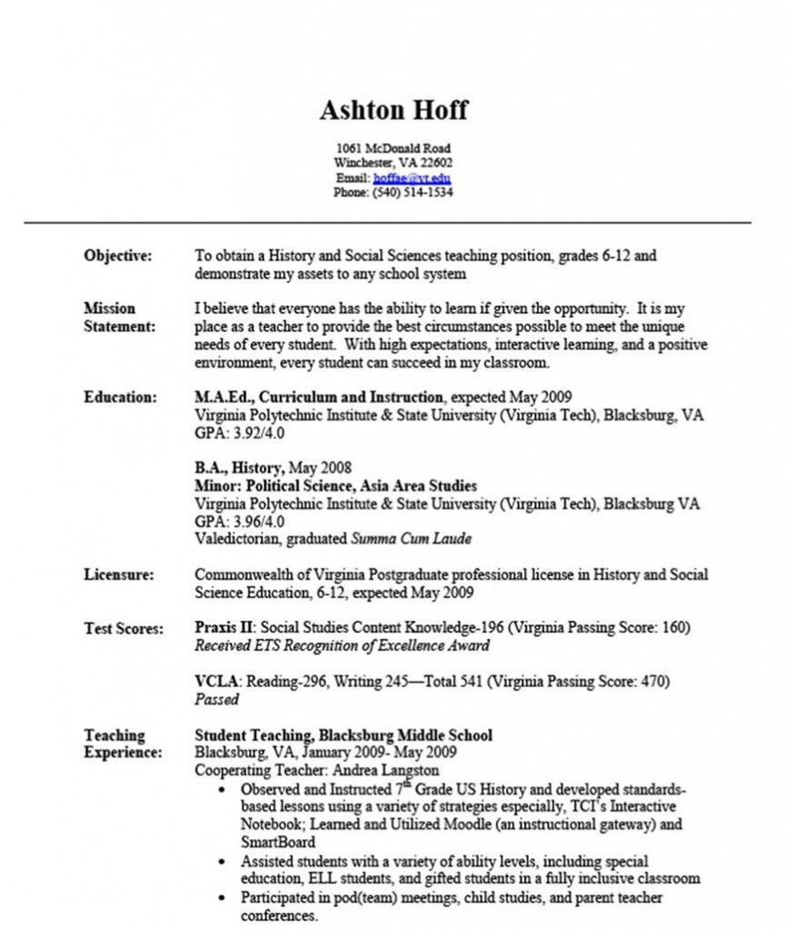 15+ Sample Resume For Elementary Teachers With Experience