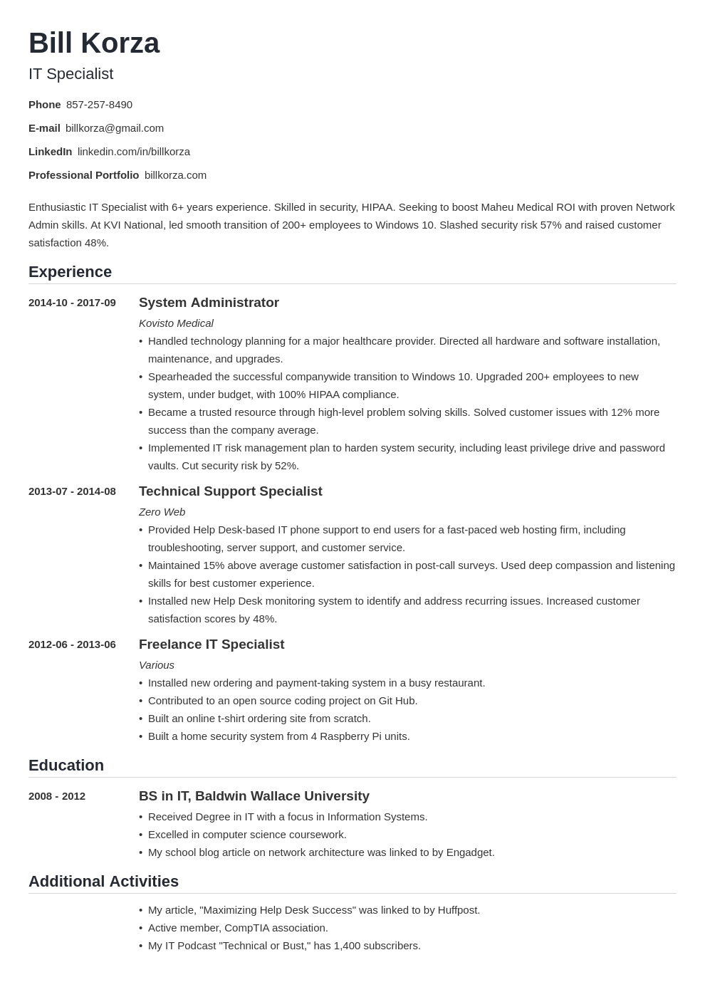 19 Professional Resume Profile Examples &  Section Template