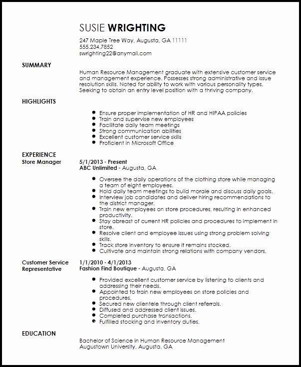 25 Entry Level Resume Template in 2020
