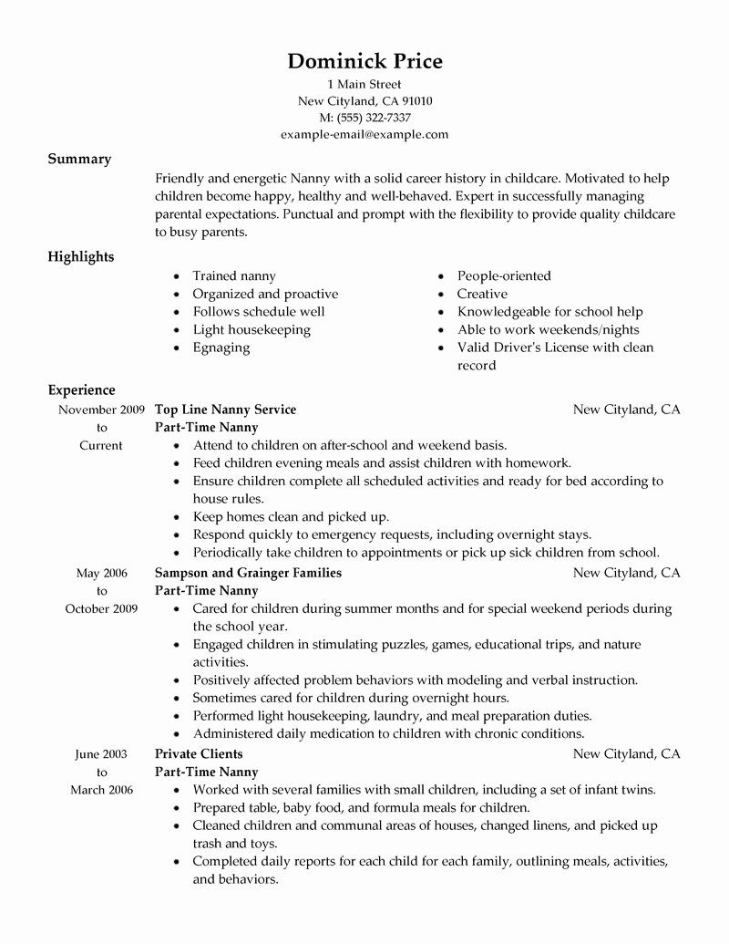 25 Part Time Job Resume Template in 2020
