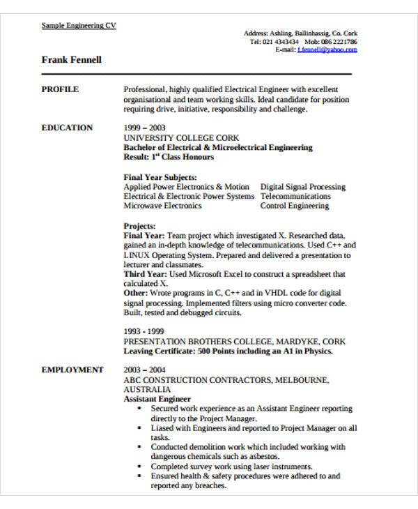 54+ Engineering Resume Templates