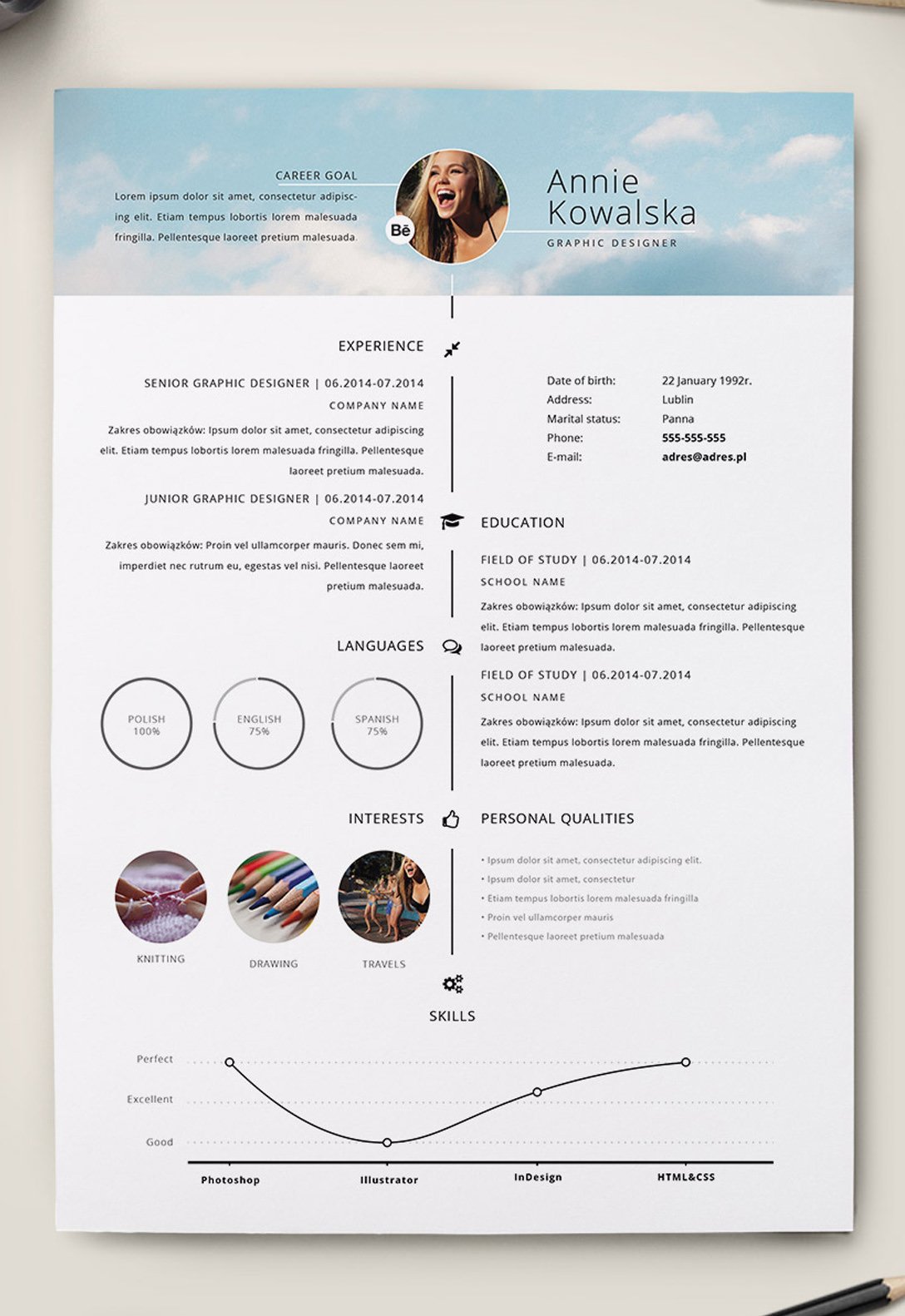 7 Free Editable Minimalist Resume CV In Adobe Illustrator ...