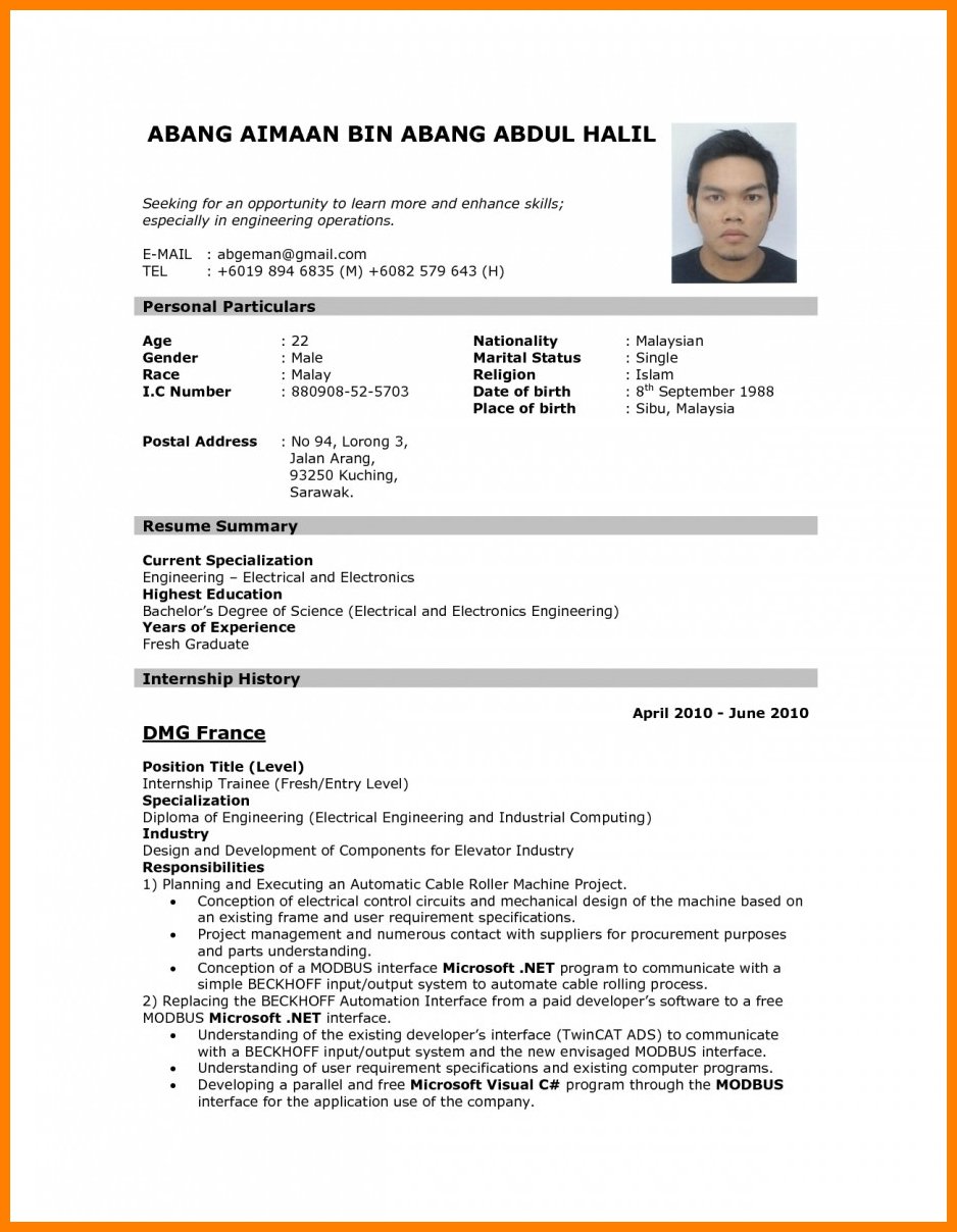9 Best Resume For Job Application Pdf Download PDF