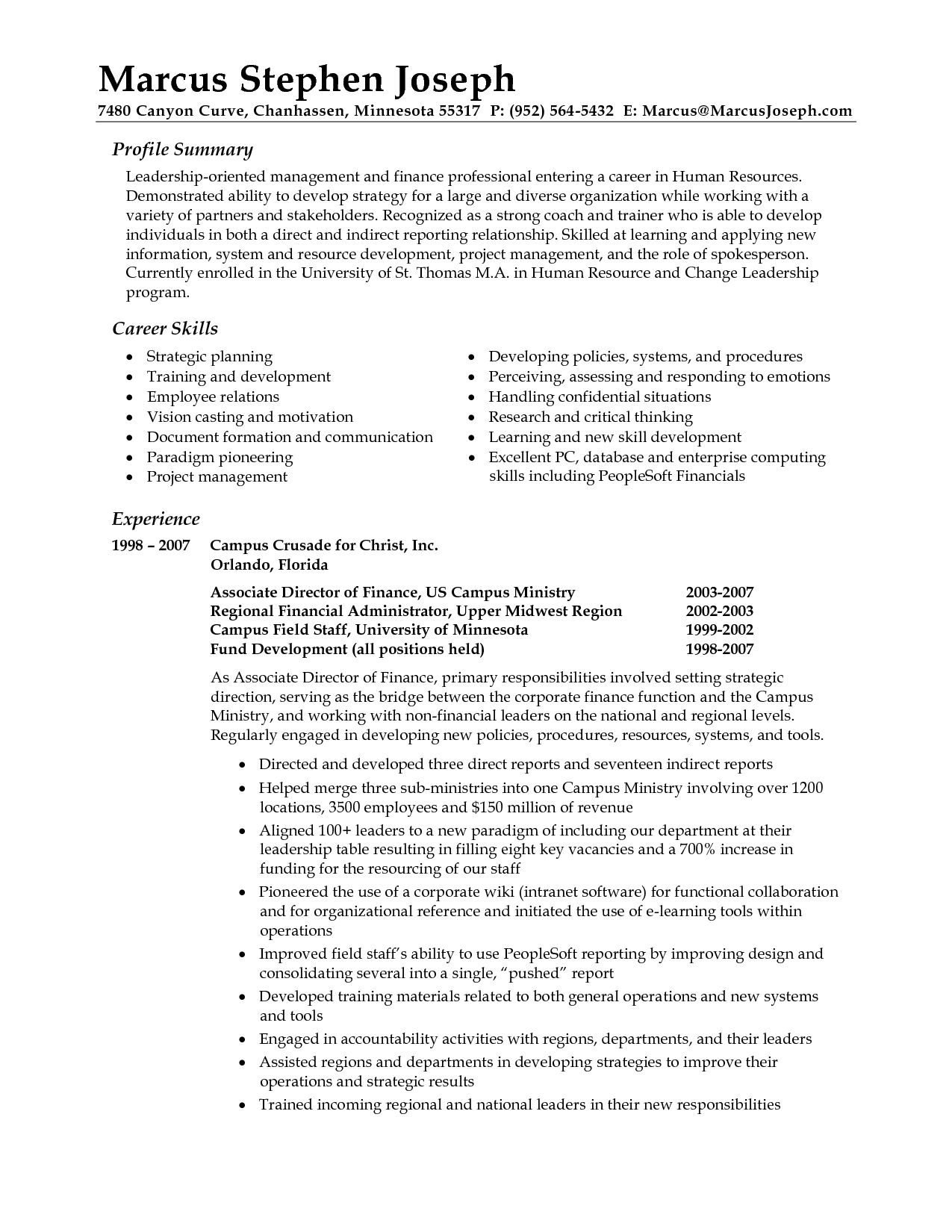 9 Free A Professional Resume Summary Resume Writing