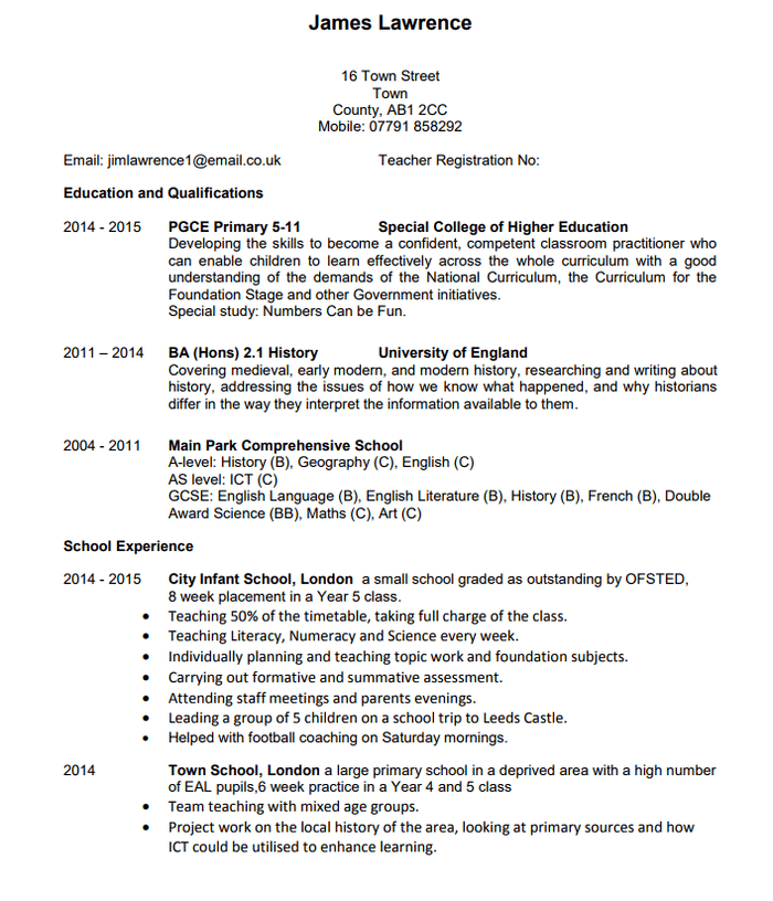 A Good Resume Examples