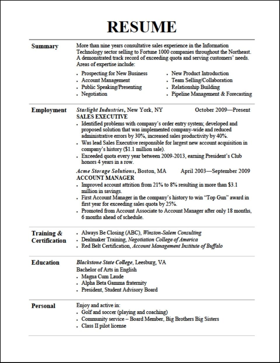 A Resume Title Examples