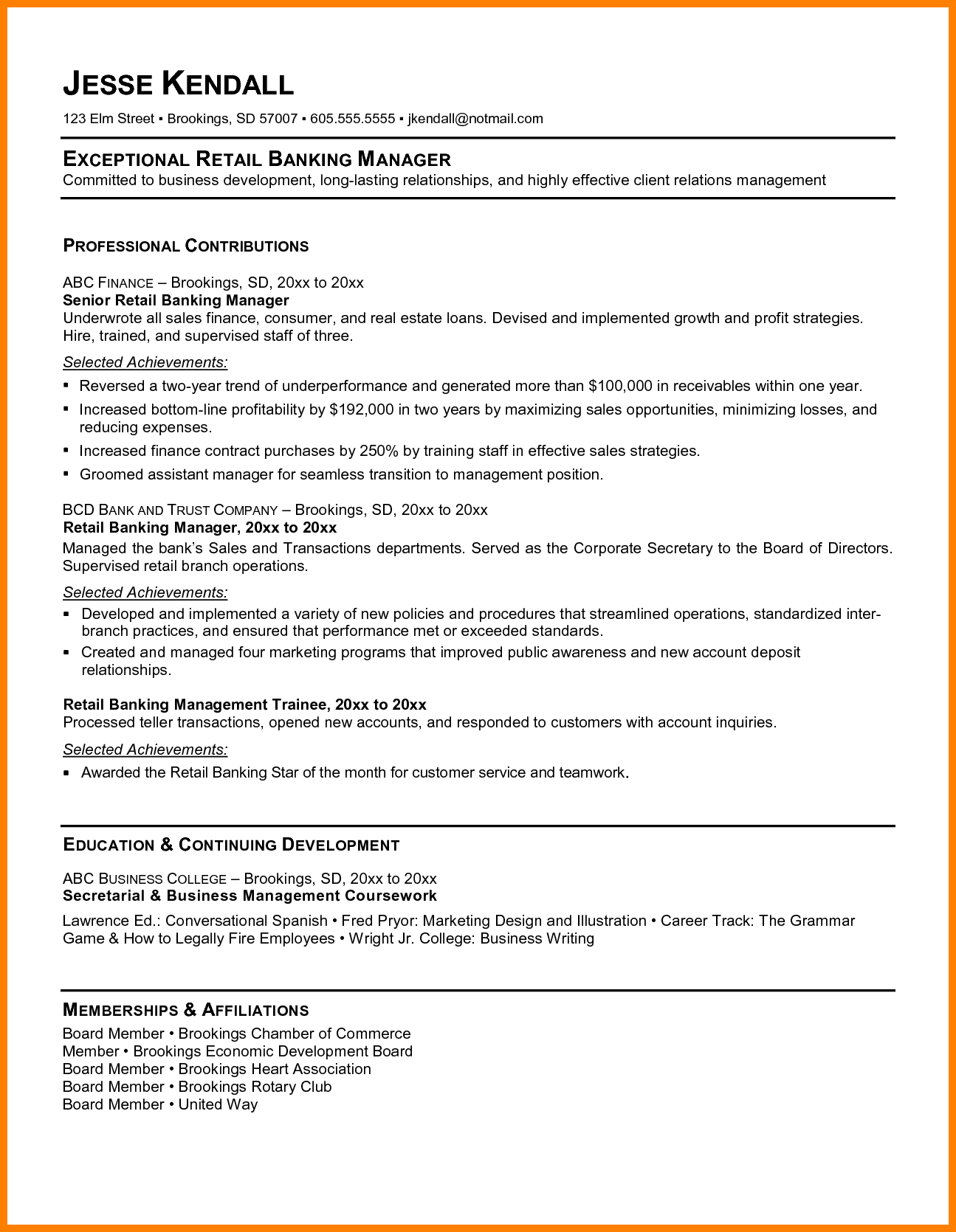 A Resume Title Examples