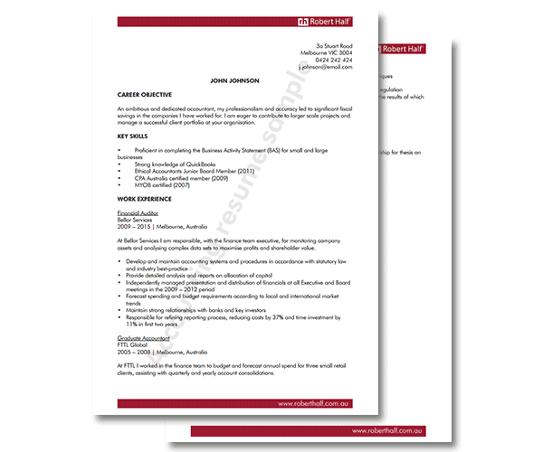 Accounting CV template