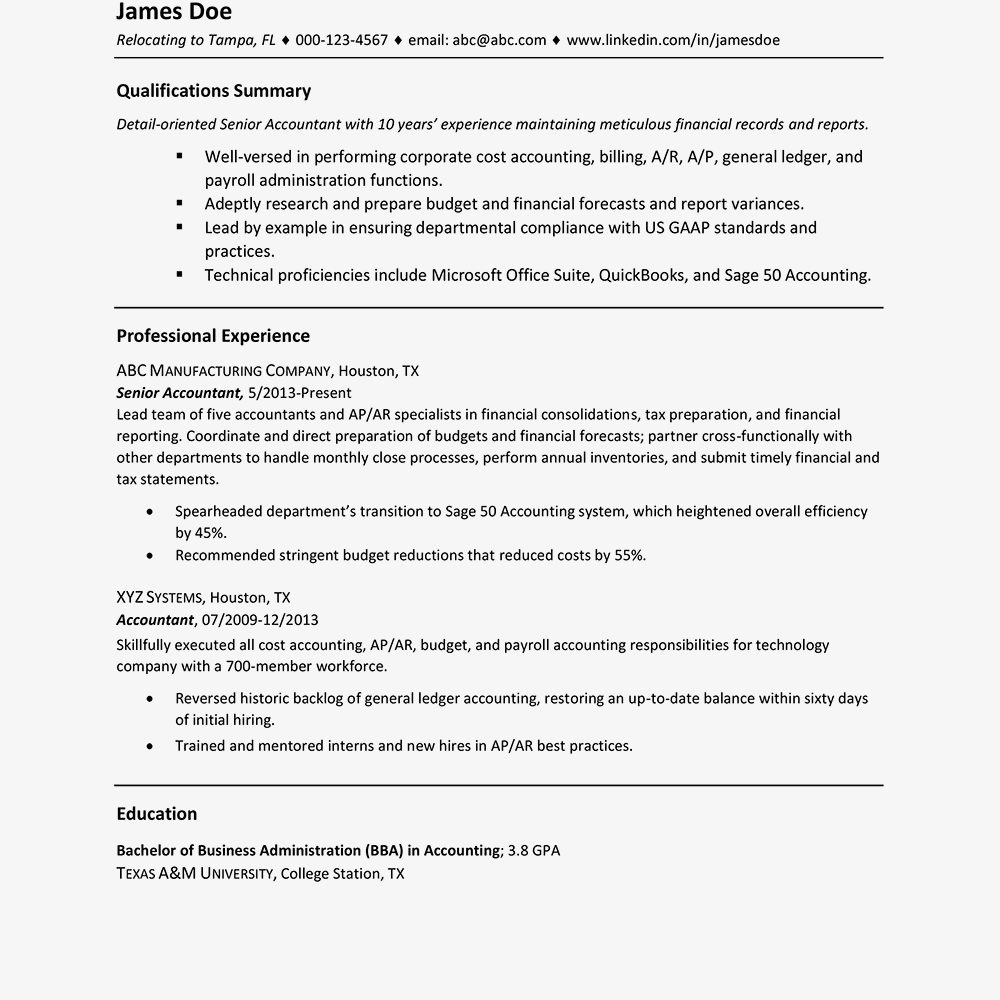 Address With Apartment Number On Resume