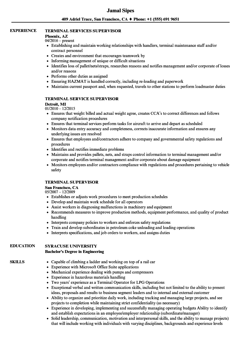 Airport operations crew member resume March 2021