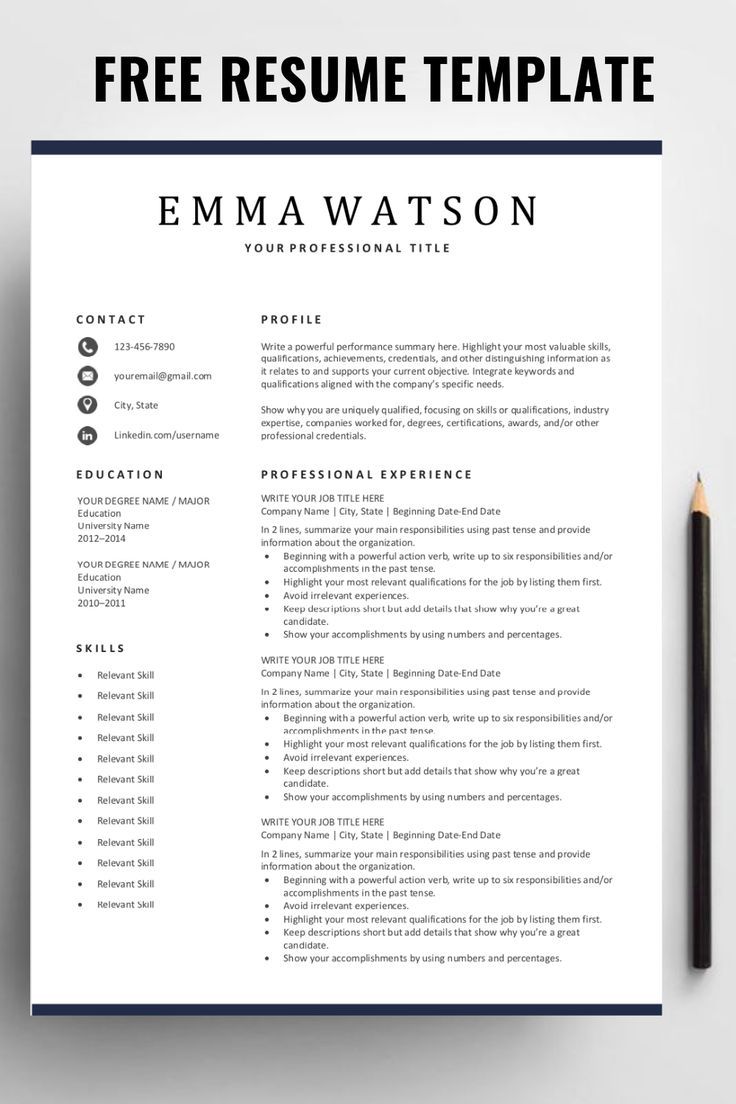 Are you looking for a free, editable resume template? Sign ...