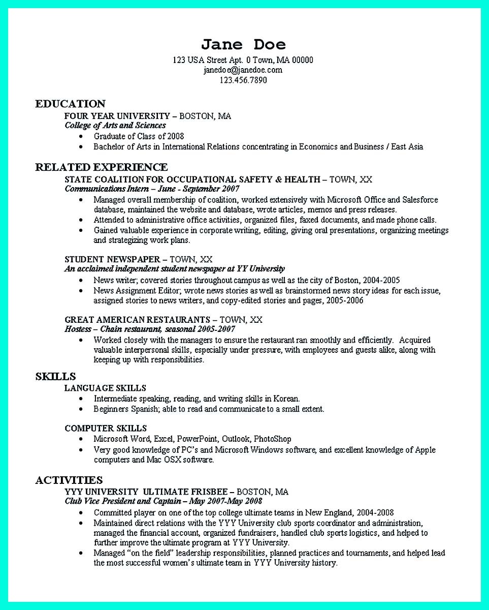 Best College Student Resume Example to Get Job Instantly