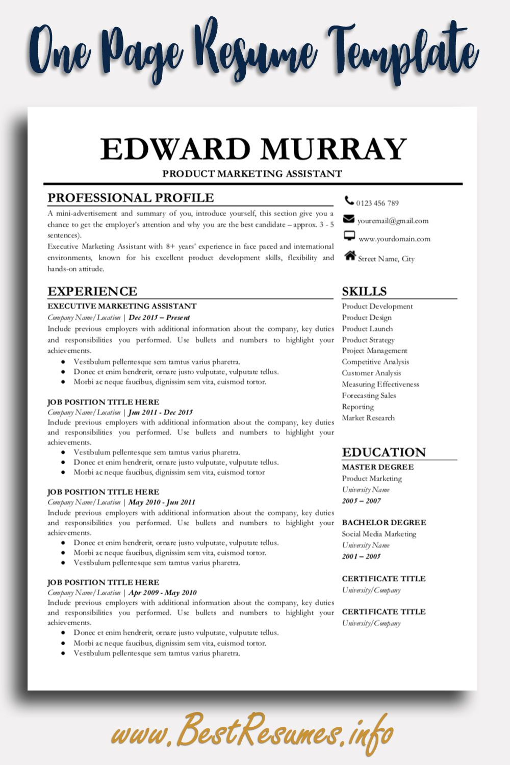 Best Teacher Resume Templates Of Professional Resume Template Edward ...