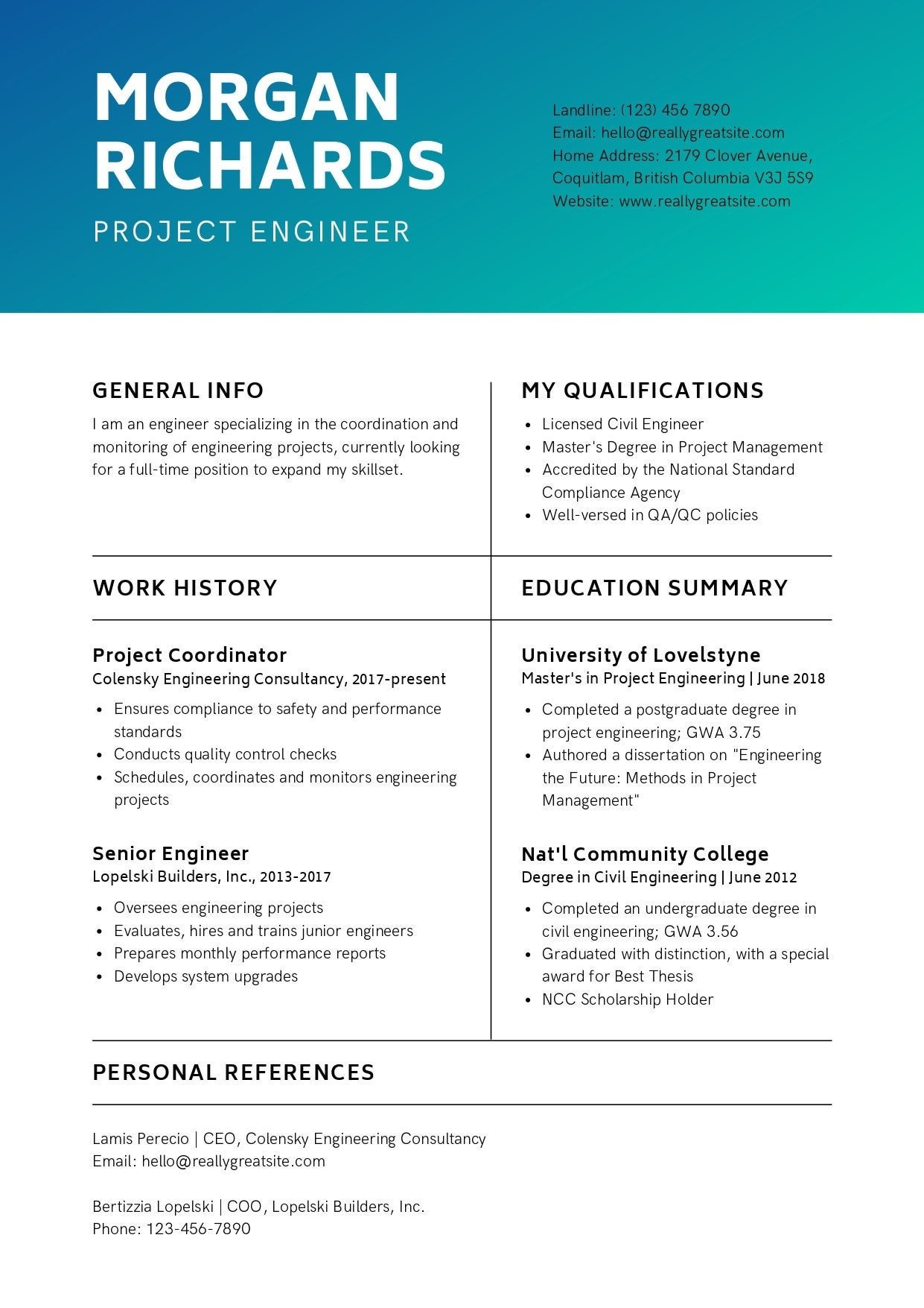 Canva Resume Template. Clean resume template and CV design.