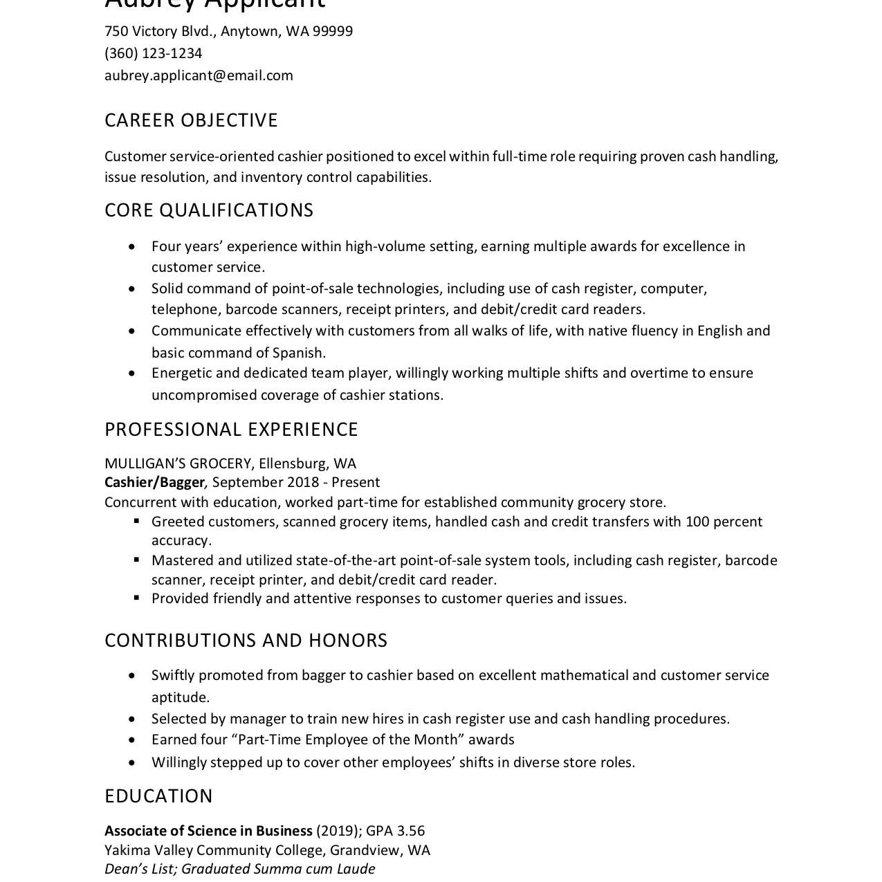 Cashier: Job Description, Resume, Cover Letter, Skills