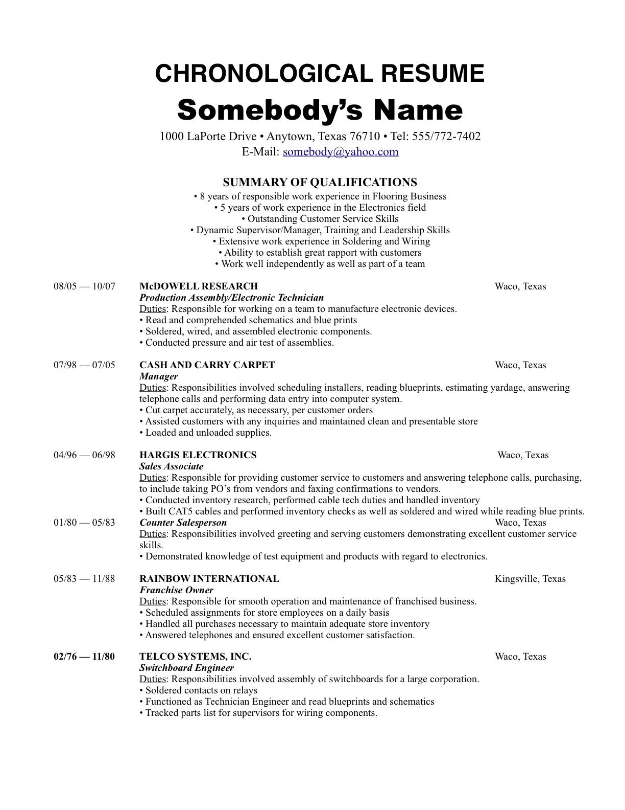 Chronological Order Resume Example Dc0364f86 The Most ...