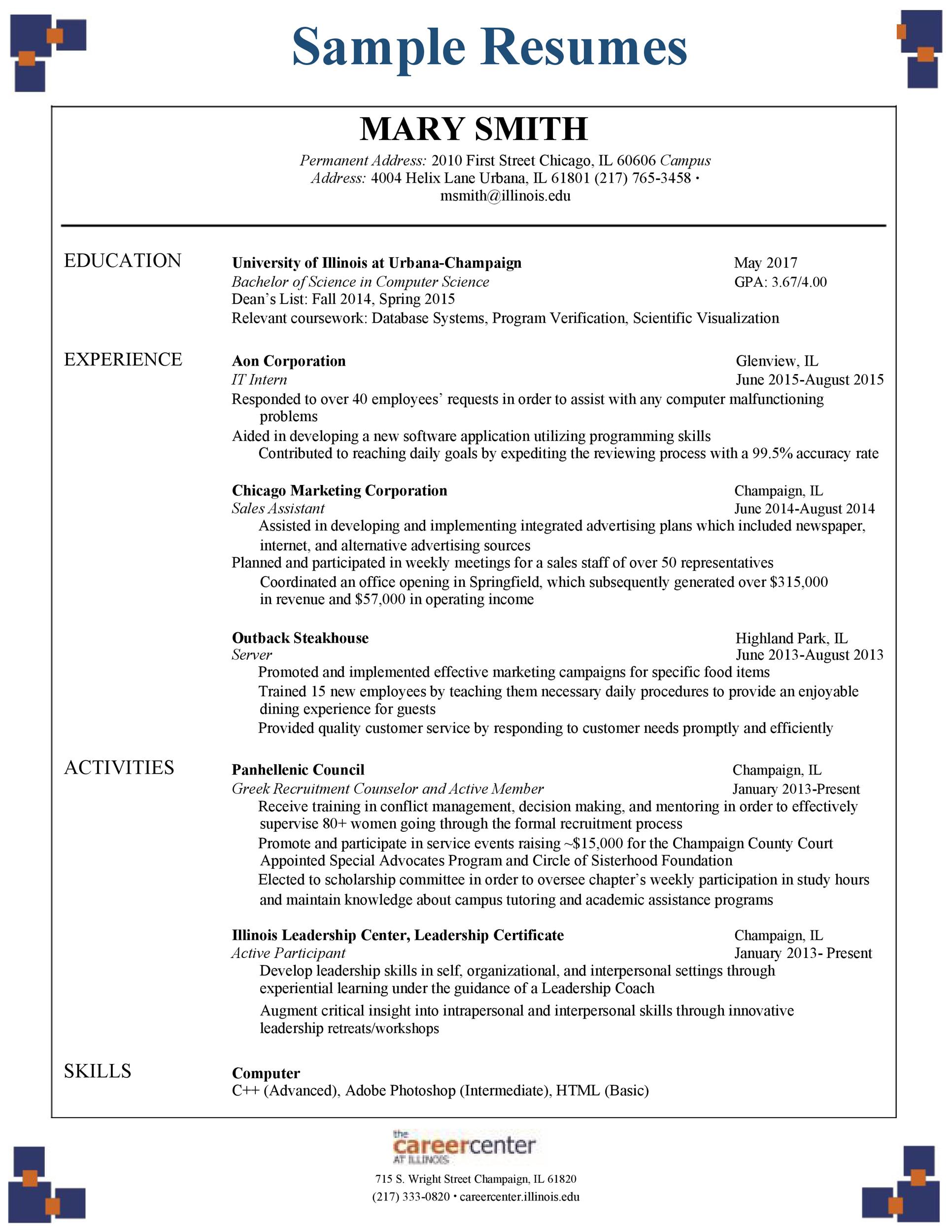 College Application Resume Template : Resume Templates For ...