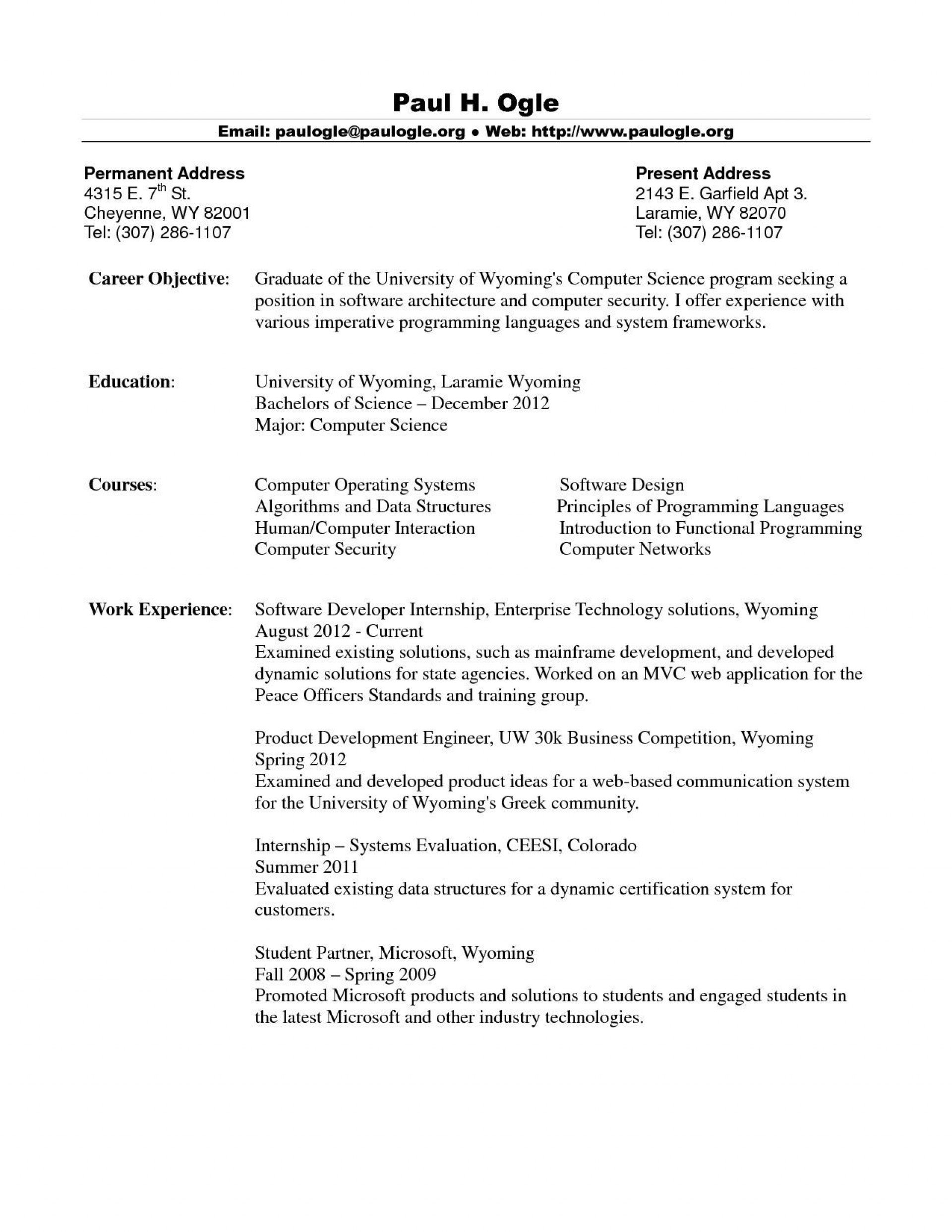 Computer Science Student Resume / Job Winning Computer Science Resume ...
