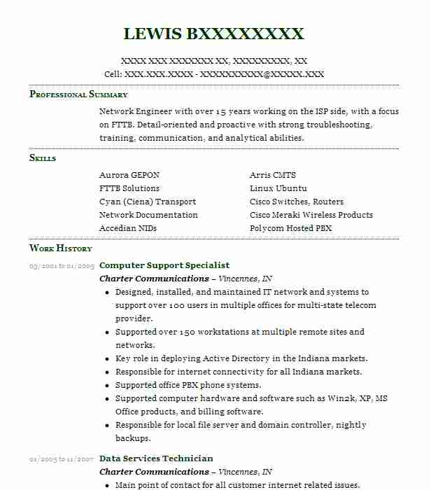 Computer Support Specialist Resume Sample