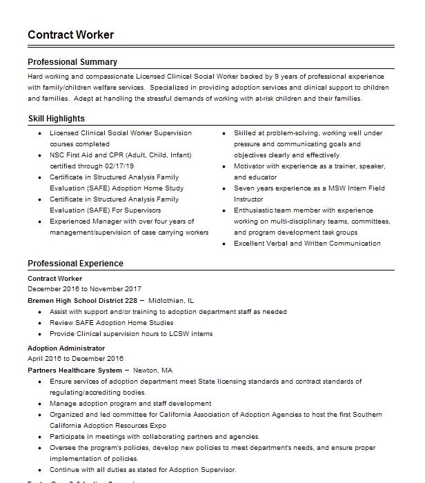 Contract Resume Example Officeteam