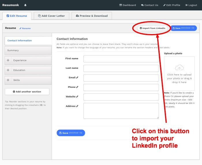 Convert your LinkedIn profile to a beautiful resume