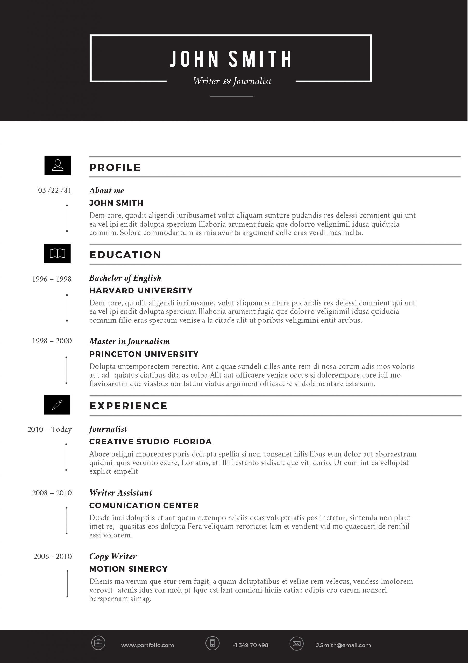 Creative Resume Template by CVfolio Resumes