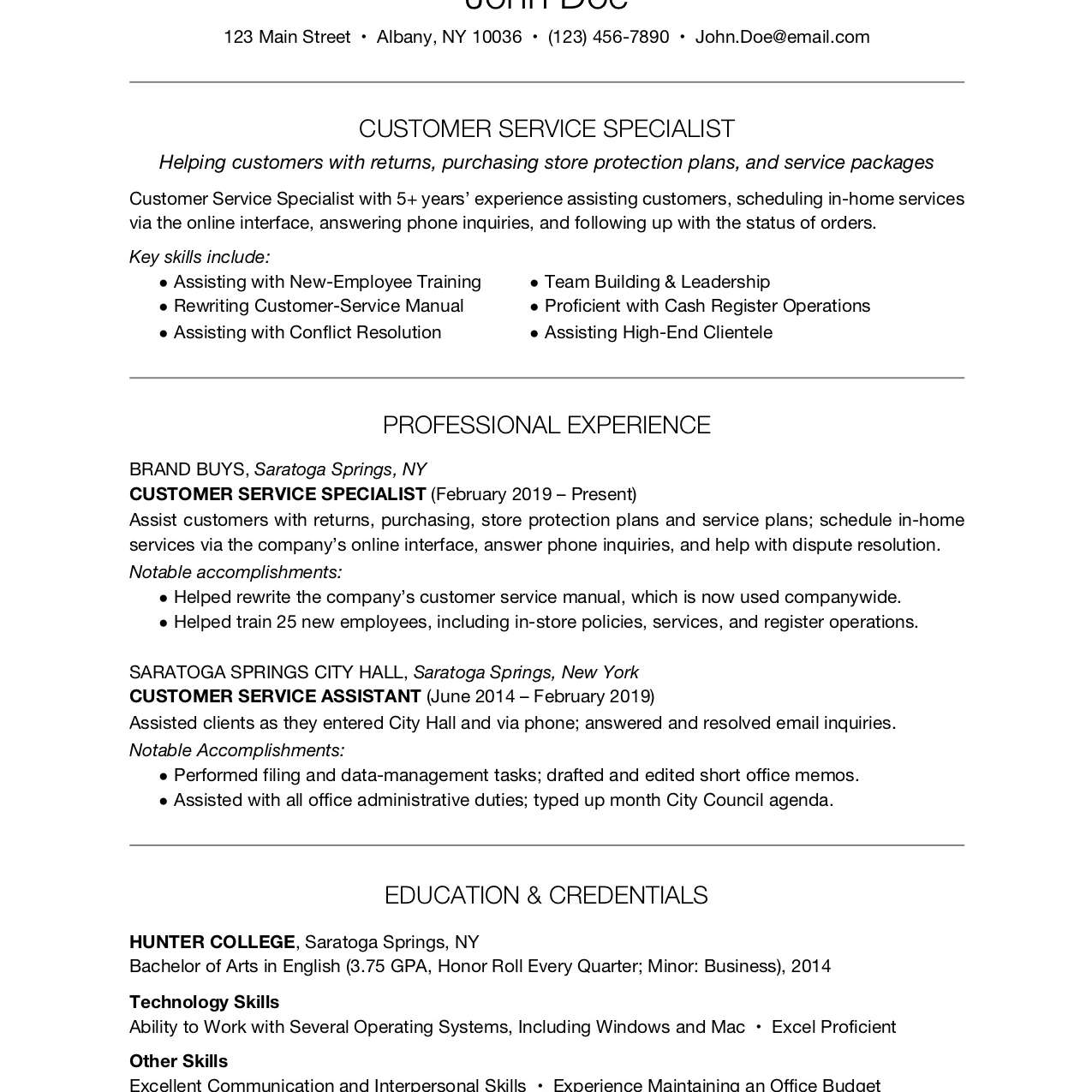 Customer Service Resume Examples and Writing Tips
