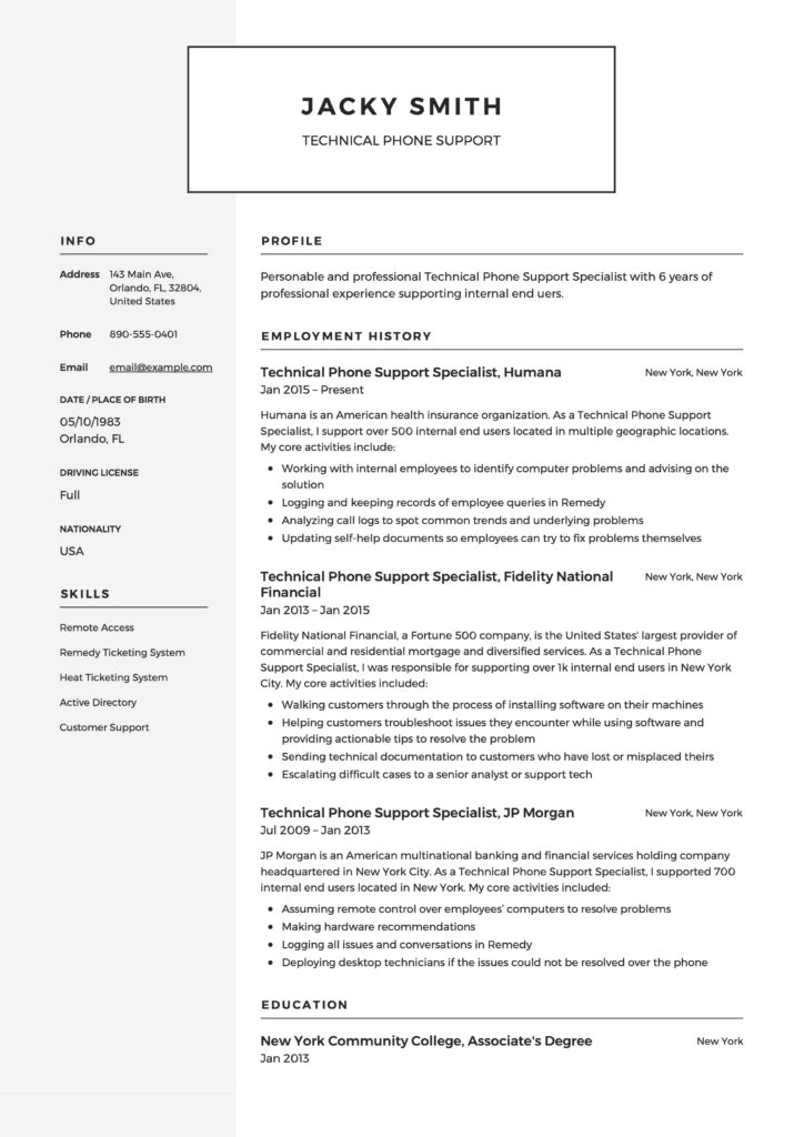 Customer Service Resume Examples