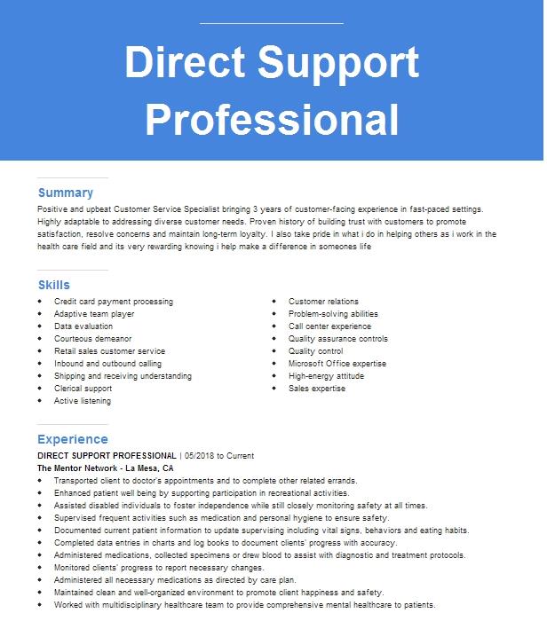 Customer Support Professional Resume Example American Express National ...
