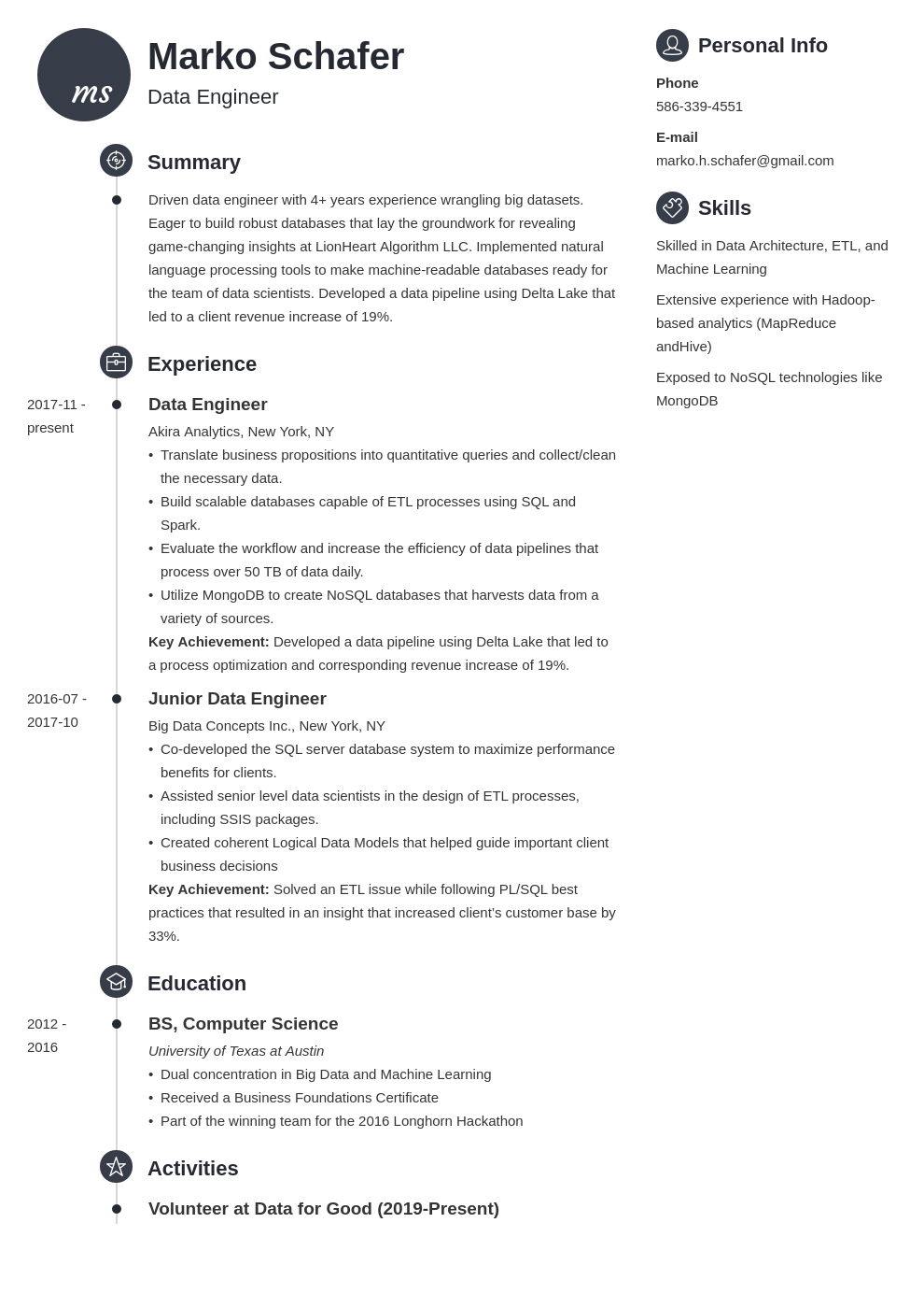 Data Engineer Resume: Sample and Guide [20+ Tips]