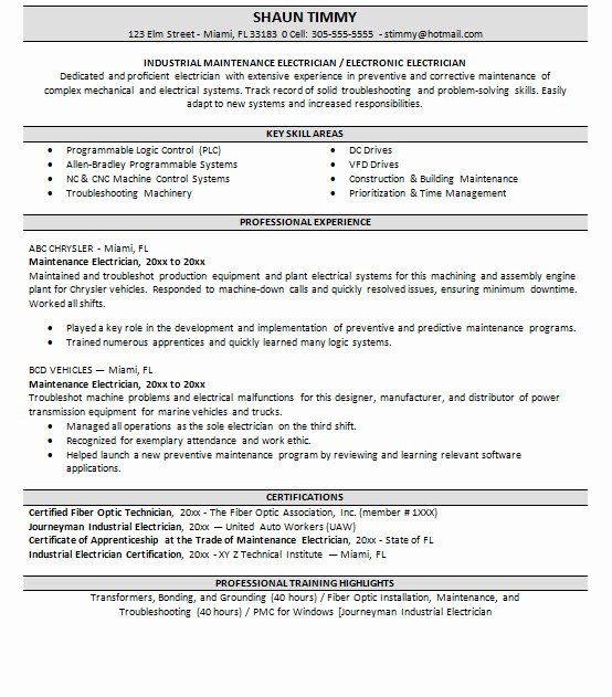 Entry Level Electrical Engineer Resume Lovely Apprentice Electrical ...