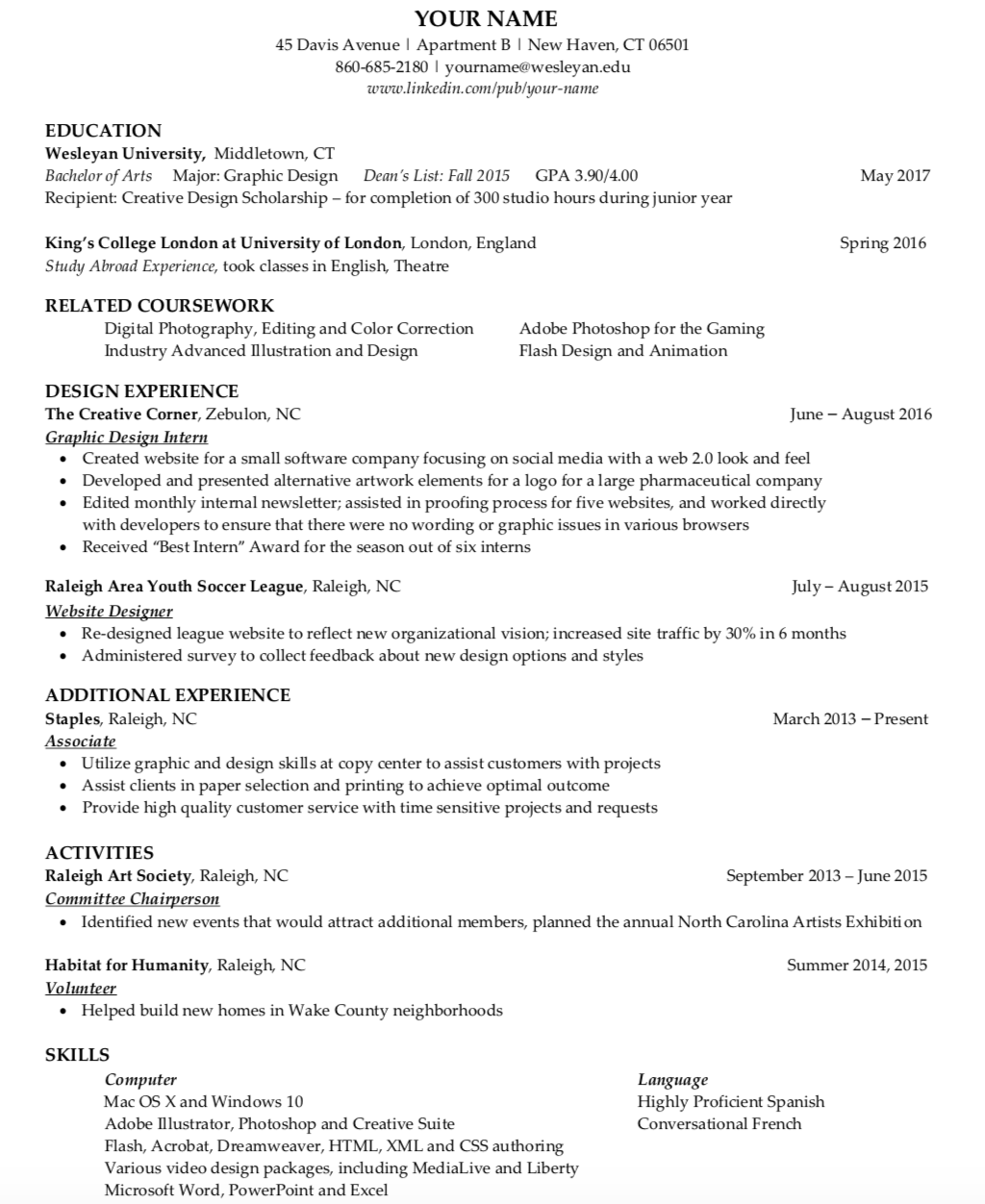 Everything You Need on Your Resume as a College Student ...