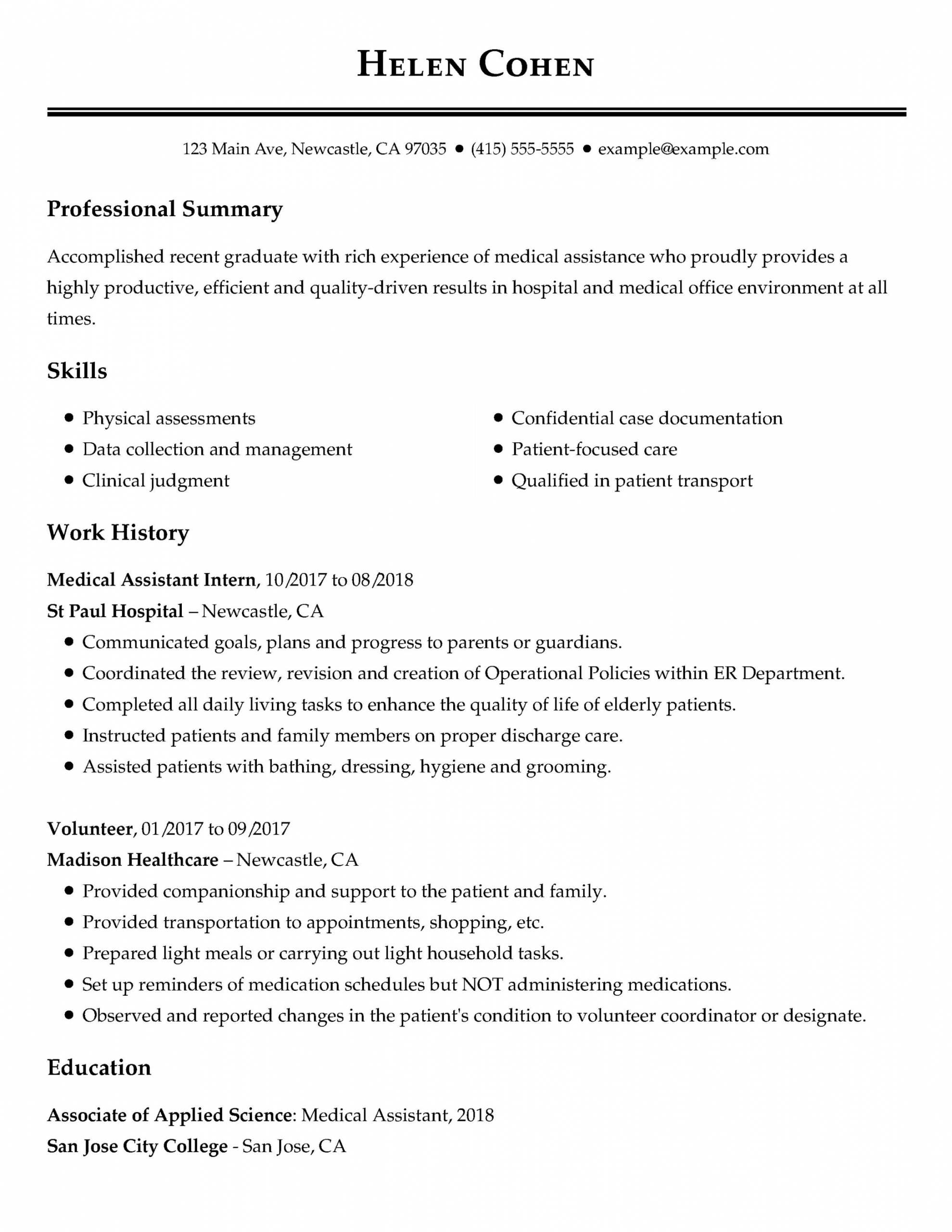 Example Of A Professional Summary On A Resume