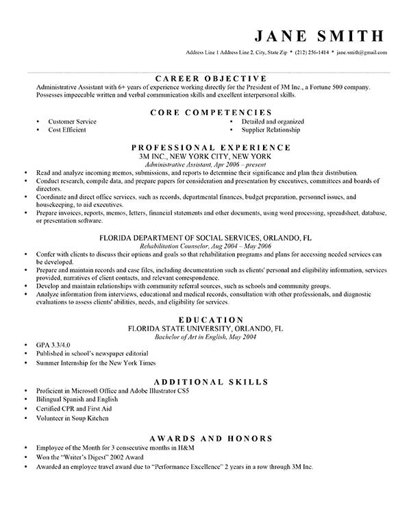 Examples Of Great Resume Objective Statements