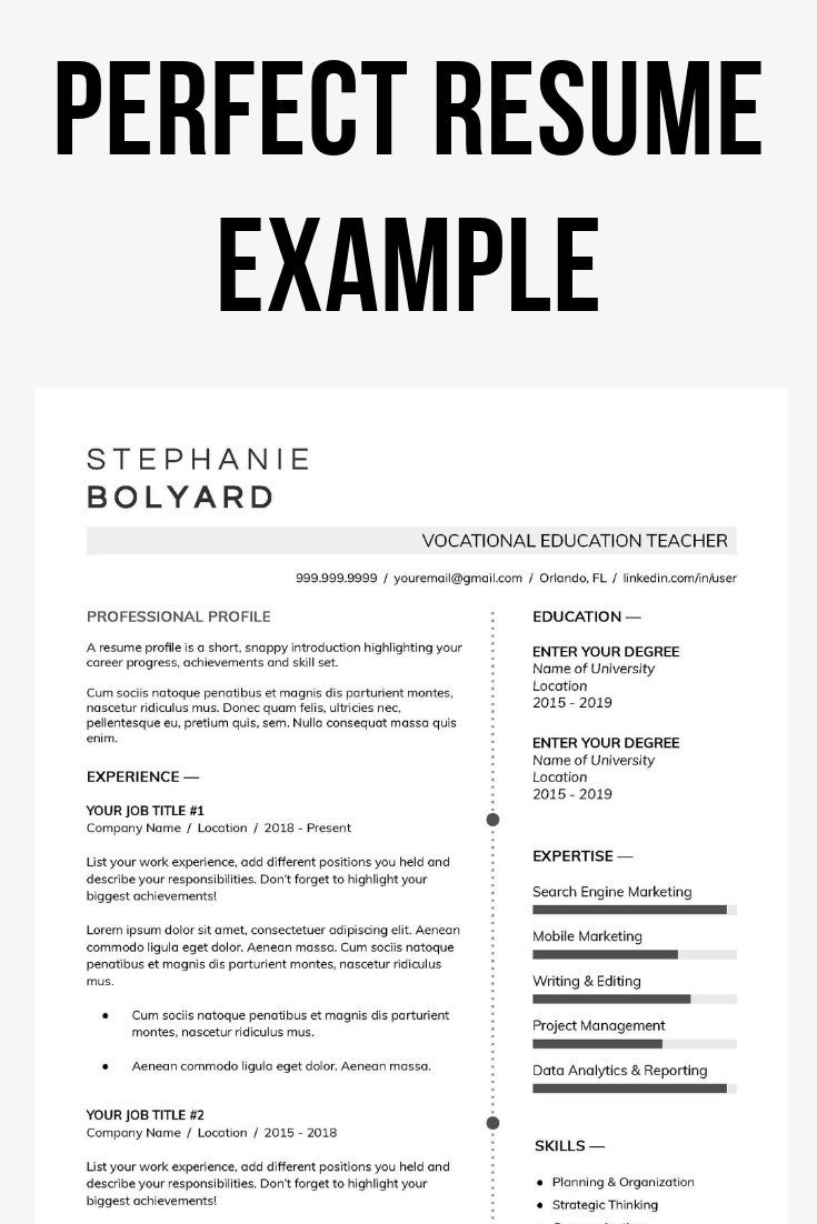 Examples of the best and perfect resumes for job seekers, listed by ...