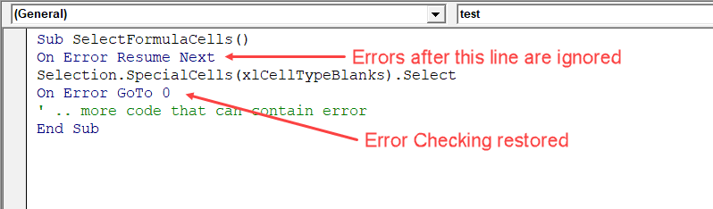 Excel VBA Error Handling
