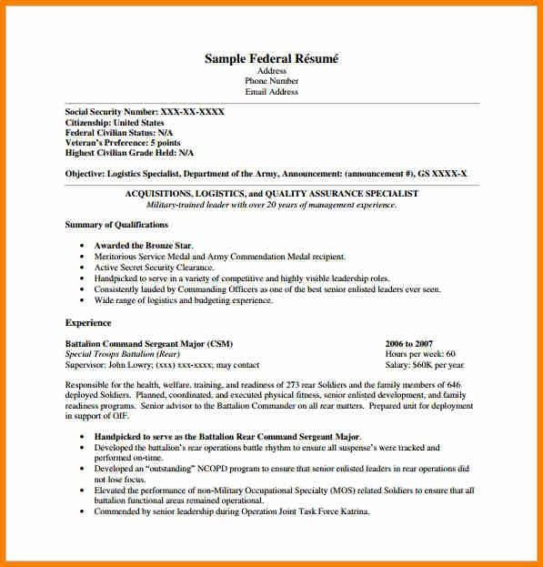 federal resume template usajobs 7+ example of federal resume