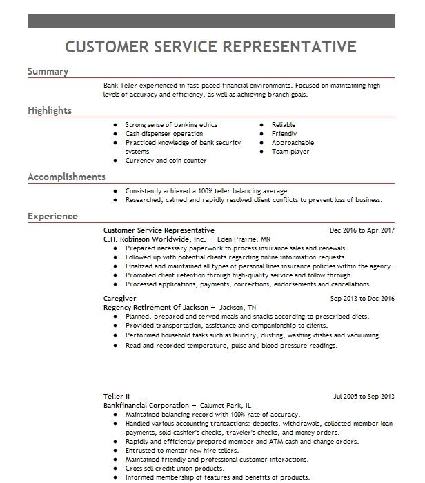 Financial Customer Service Representative Job Description : Online ...