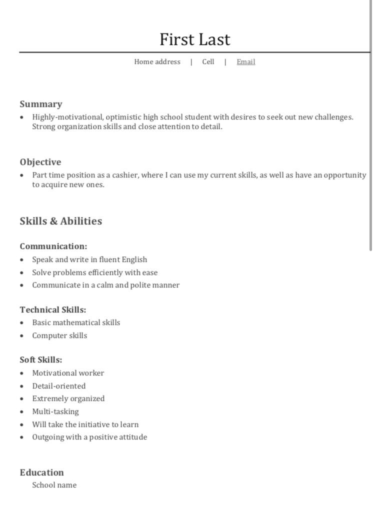 First resume for first job. Its pretty empty. What can I do to improve ...