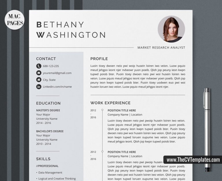 For Mac Pages  Modern Resume Template for Job Application ...