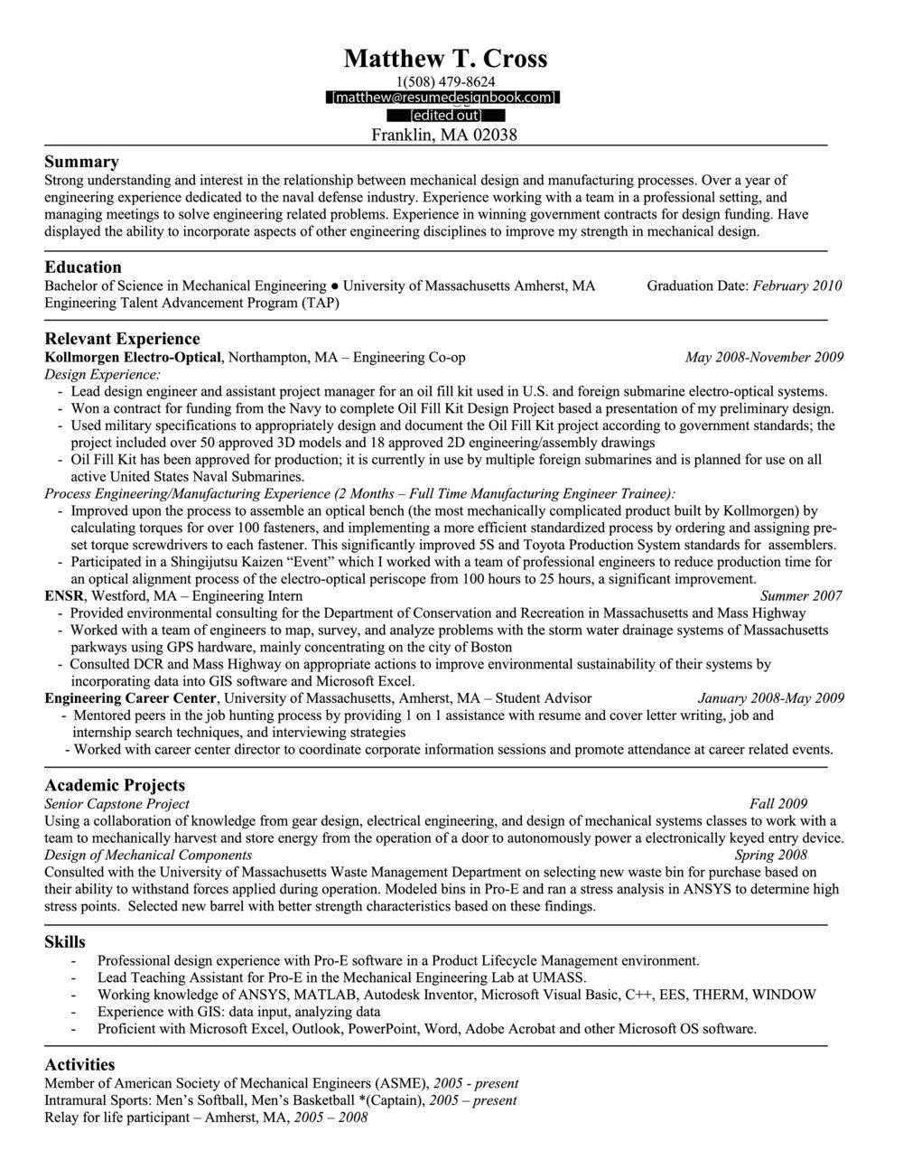 Format Examples â The Resume Design Book