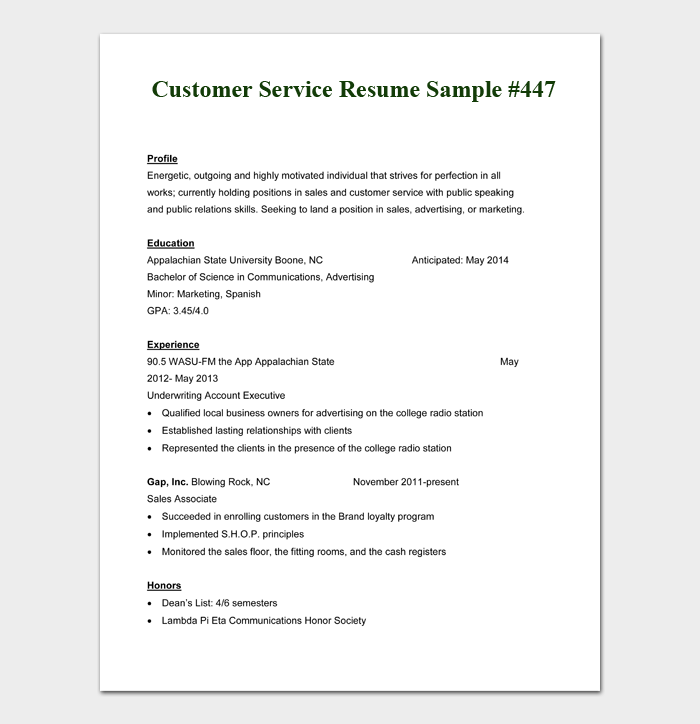 FREE 16+ Customer Service Resume Templates &  Examples ...