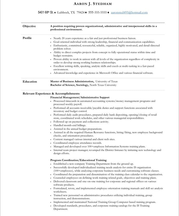 Free 25+ Executive Assistant Resume