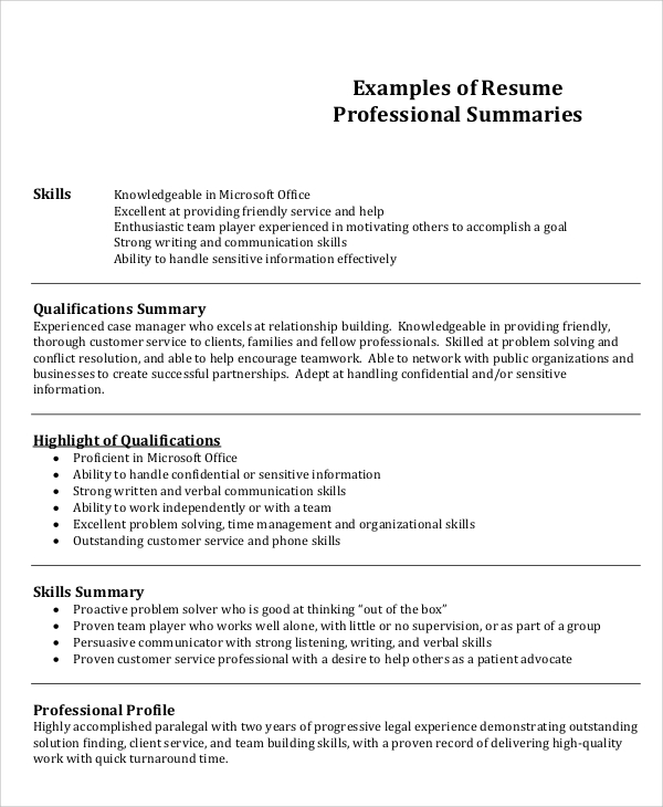 FREE 8+ Job Resume Samples in MS Word